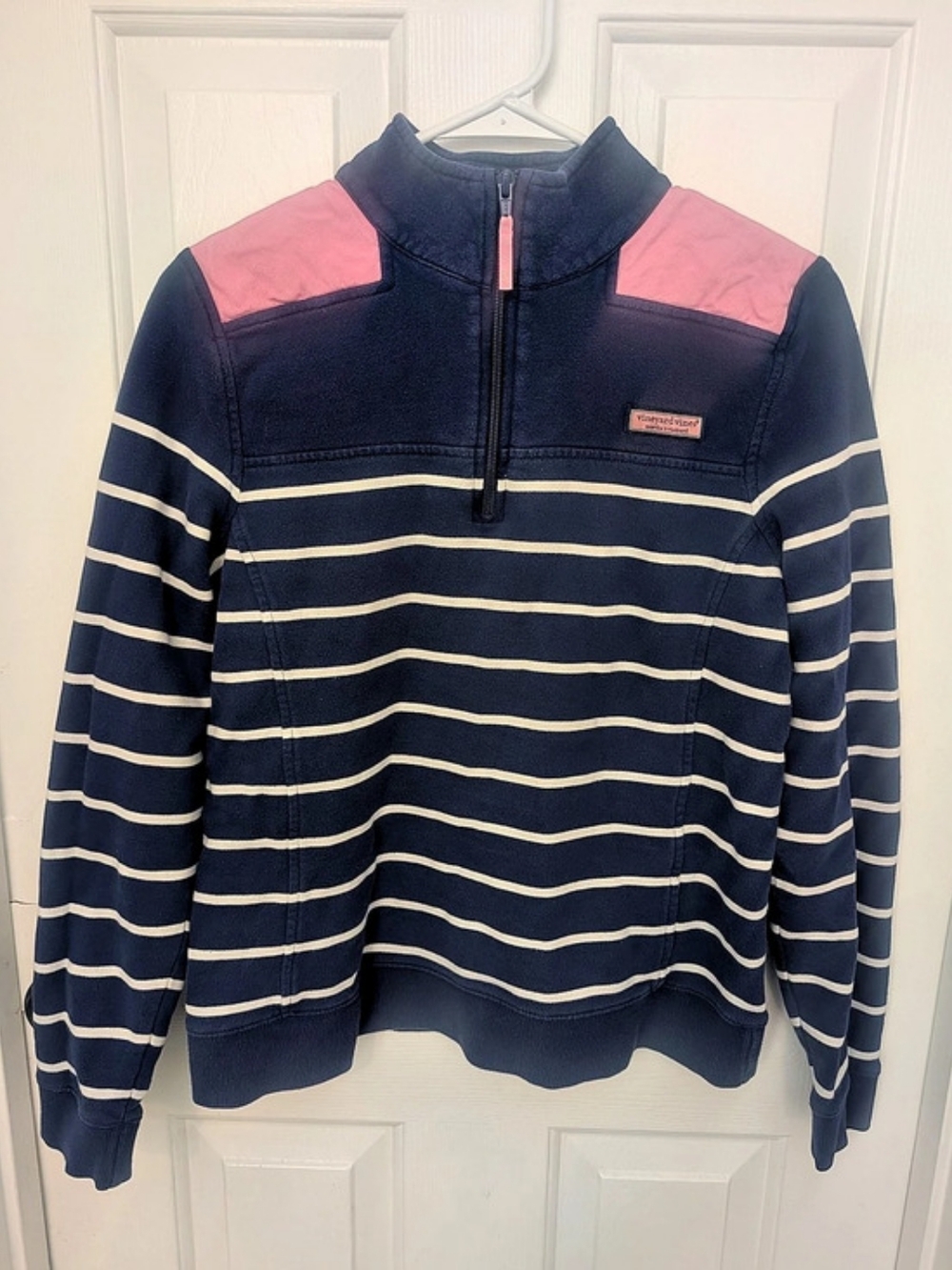 vineyard vines Women's Striped Shep Shirt Quarter-Zip Medium